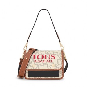 Crossbody Kabelka Tous Small Audree Kaos Icon Krém Červené | CZ-UVSQIO809