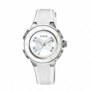 Hodinky Tous Steel Xtous Lady With Silikonový Páskové Bílé | CZ-MDUXEN018