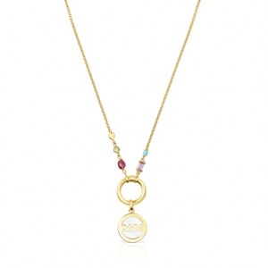 Náhrdelník Tous Mama Medallion With Gemstones Zlaté | CZ-KISMTE892