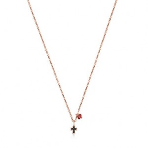 Náhrdelník Tous Motif Cross With Spinels Růžové Zlaté | CZ-DEMNPA236