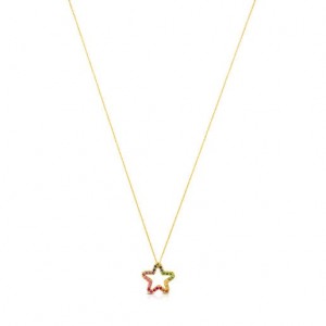 Náhrdelník Tous Multicolor Gemstones Little Star Motif Icon Zlaté | CZ-UVDBLF579