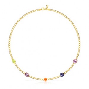 Náhrdelník Tous Vibrant Colors With Gemstones Zlaté | CZ-NOKFWP487