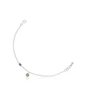 Náramek Tous New Motif With Chrome Diopside Amethyst Stříbrné | CZ-XZYODW049