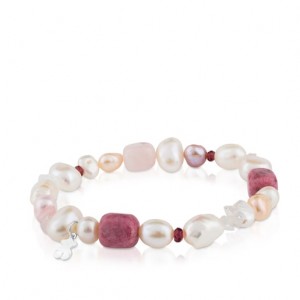 Náramek Tous Pearls Garnets Rhodonites Pearls Béžový Červené | CZ-DKFYPJ713