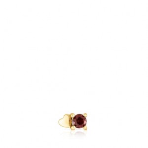 Náušnice Tous Ip steel Garnet New motif Heart Zlaté | CZ-XMAWVQ621