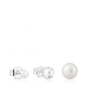 Náušnice Tous Set Of Three Tsuri With Cultured Pearls Stříbrné | CZ-IPSNOU583