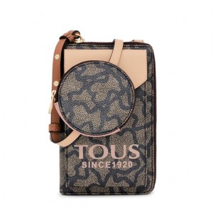 Peněženka Tous Kaos Icon Hanging Phone Pouch With Černé | CZ-MJIDVB587