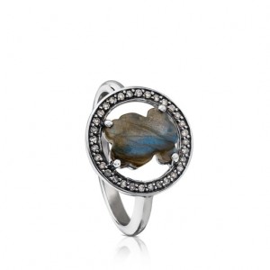 Prsten Tous Camille Oxidized With Labradorite Stříbrné | CZ-SFTLDJ645