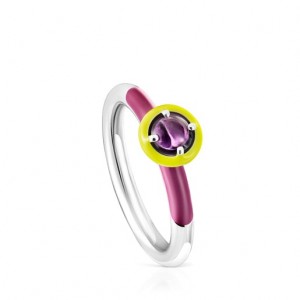 Prsten Tous Vibrant Colors With Amethyst Stříbrné | CZ-URCBOT046