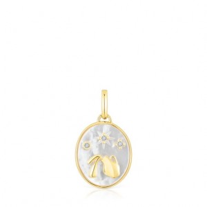 Přívěsky Tous Horoscope Aquarius With Mother-of-pearl Zlaté | CZ-BFPVSQ105