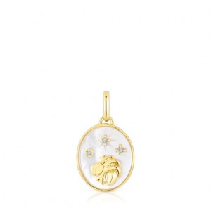 Přívěsky Tous Horoscope Leo With Mother-of-pearl Stříbrné Zlaté | CZ-FXUQLA509