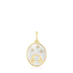 Přívěsky Tous Horoscope Libra With Mother-of-pearl Zlaté | CZ-RGOLWP870