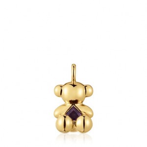 Přívěsky Tous Medium Amethyst Bold Bear Stříbrné | CZ-ZGFTWX528