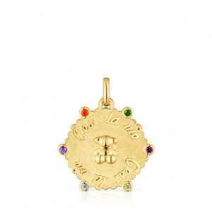 Přívěsky Tous Medium Bear With Gemstones Sugar Party Zlaté | CZ-JZNOQH815