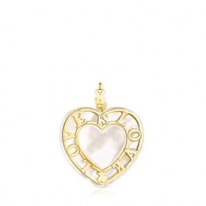 Přívěsky Tous Valentines Day Heart With Mother-of-pearl Zlaté | CZ-YZMQJF097