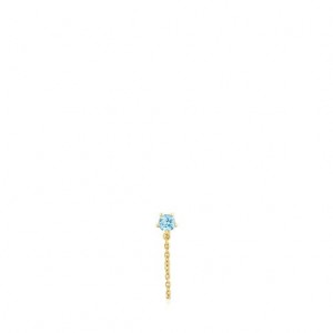 Řetízkový Popruh Tous Single Earring With Topaz Cool Joy Zlaté | CZ-GLZQHS893