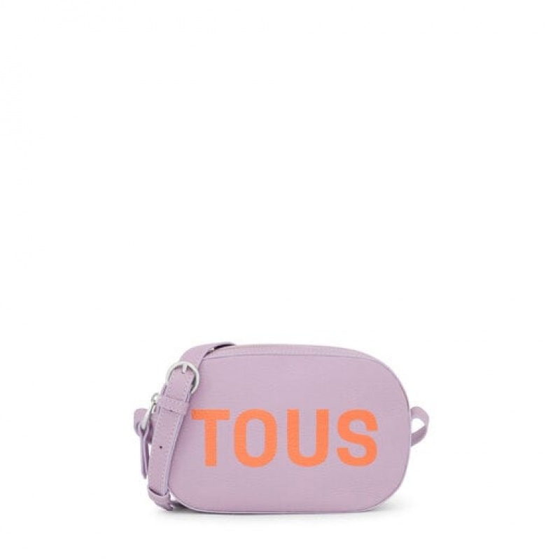 Crossbody Kabelka Tous Læder Logo Lynn Fialové | CZ-RDCTQL318