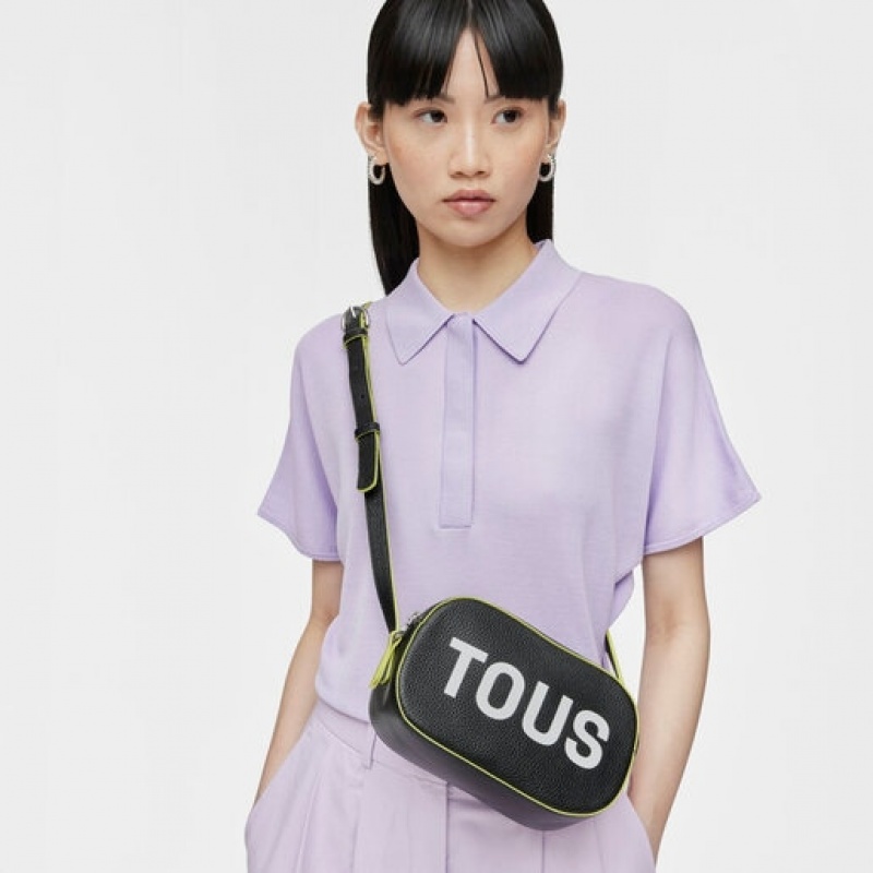 Crossbody Kabelka Tous Læder Logo Lynn Černé | CZ-DOSWTB845