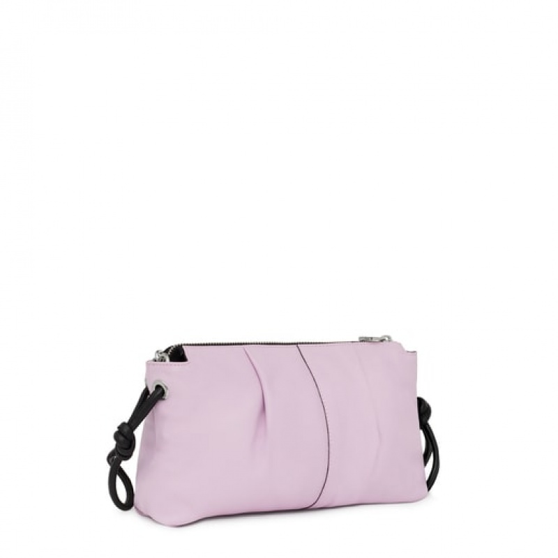 Crossbody Kabelka Tous Medium Læder Soft Fialové | CZ-UKQHSJ251