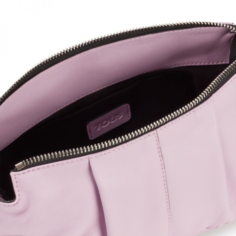 Crossbody Kabelka Tous Medium Læder Soft Fialové | CZ-UKQHSJ251