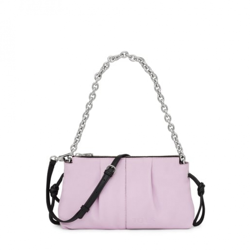 Crossbody Kabelka Tous Medium Læder Soft Fialové | CZ-UKQHSJ251