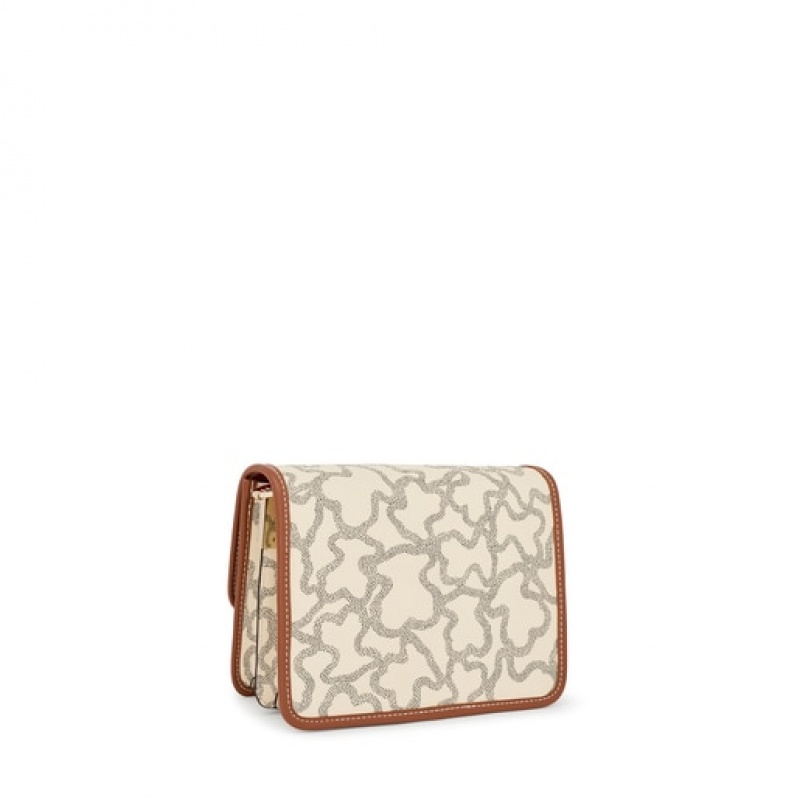 Crossbody Kabelka Tous Small Audree Kaos Icon Krém Červené | CZ-UVSQIO809