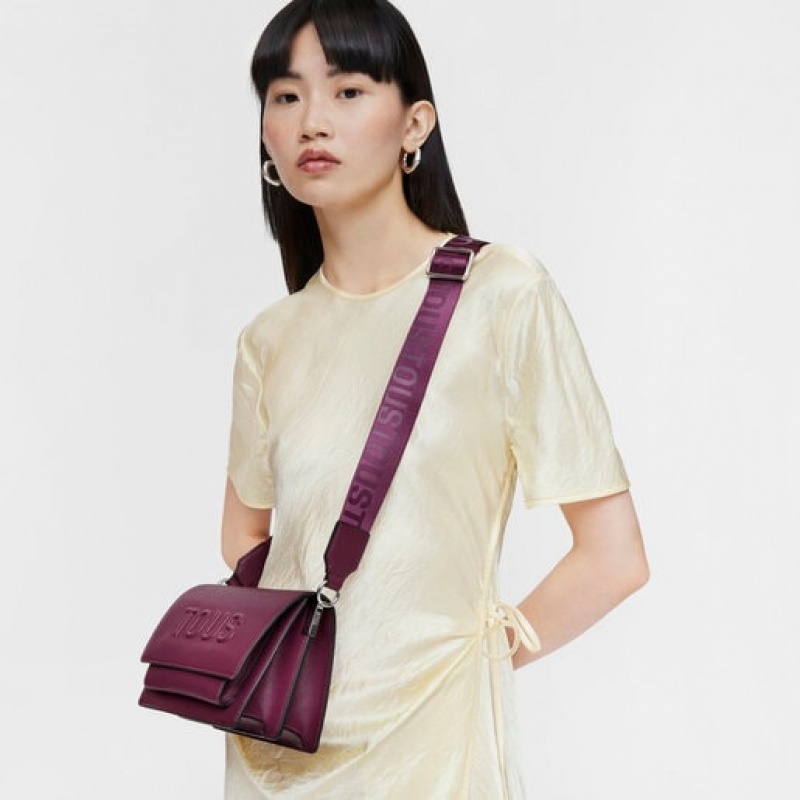 Crossbody Kabelka Tous Small La Rue New Audree Vínové | CZ-VPBMKD329