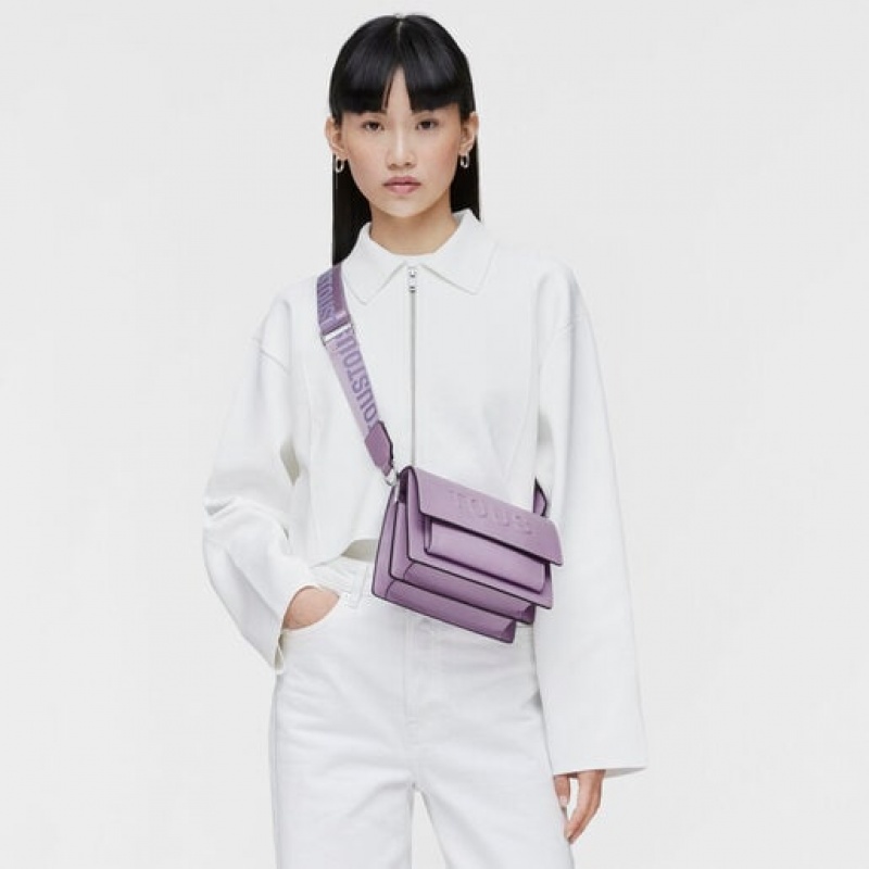 Crossbody Kabelka Tous Small La Rue New Audree Lilac | CZ-FYQNRV407