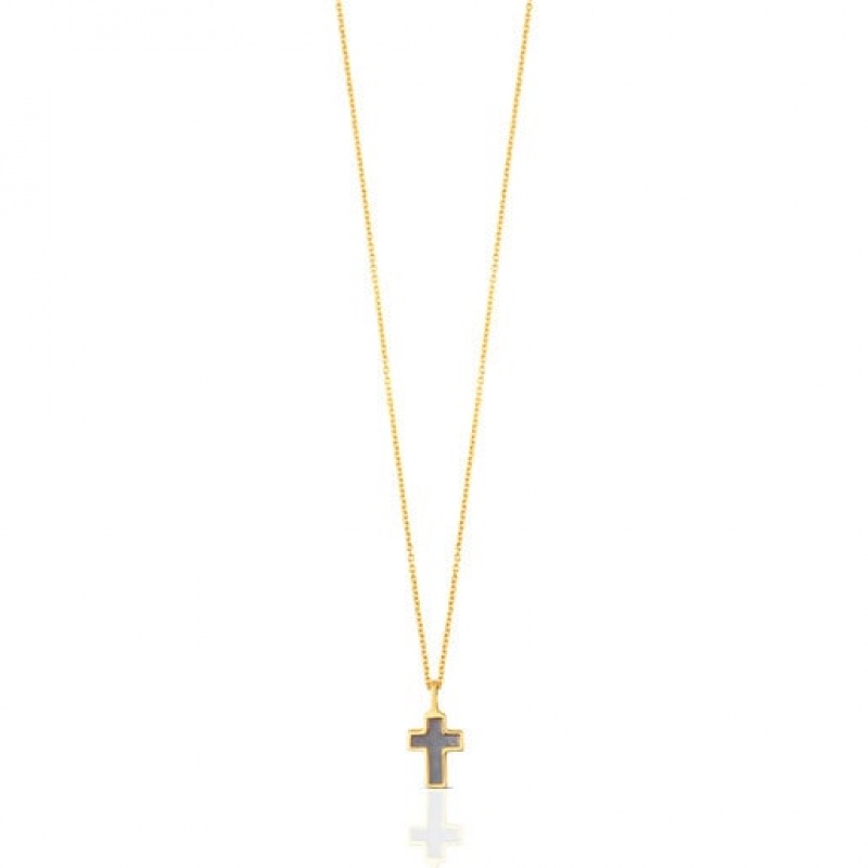 Náhrdelník Tous Mother-of-pearl Xxs Cross Zlaté | CZ-AQMGJI379