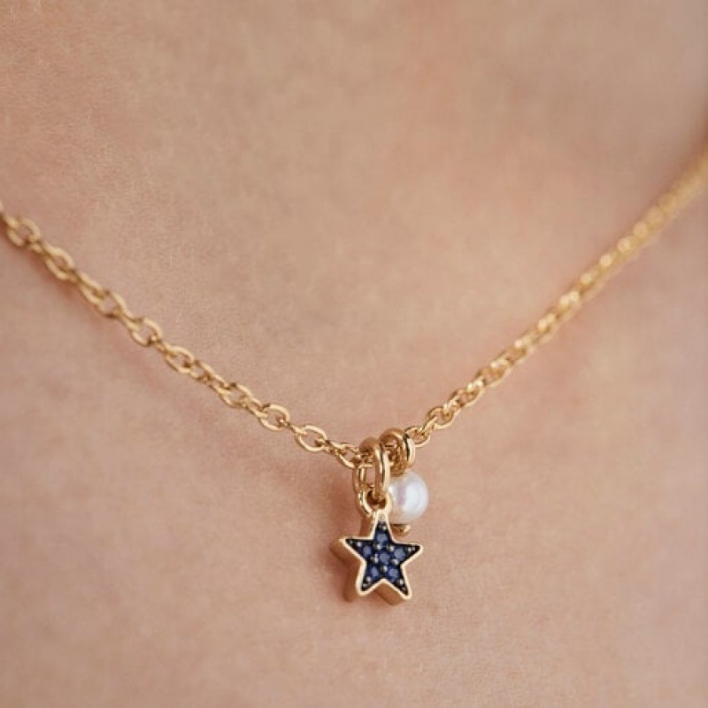 Náhrdelník Tous New Motif With Sapphire Star Zlaté | CZ-TXFSIP465