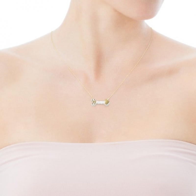 Náhrdelník Tous San Valentín Arrow With Mother-of-pearl Zlaté | CZ-TIEYNG984