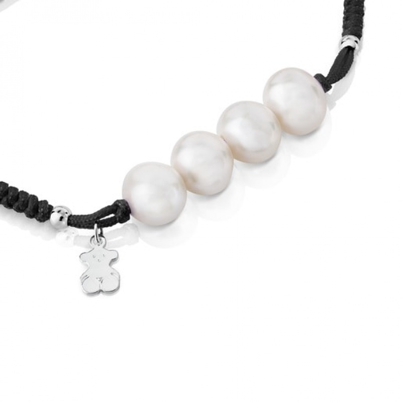 Náramek Tous Bear Motif Pearls Stříbrné | CZ-BGZPXJ506