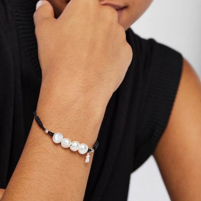 Náramek Tous Bear Motif Pearls Stříbrné | CZ-BGZPXJ506