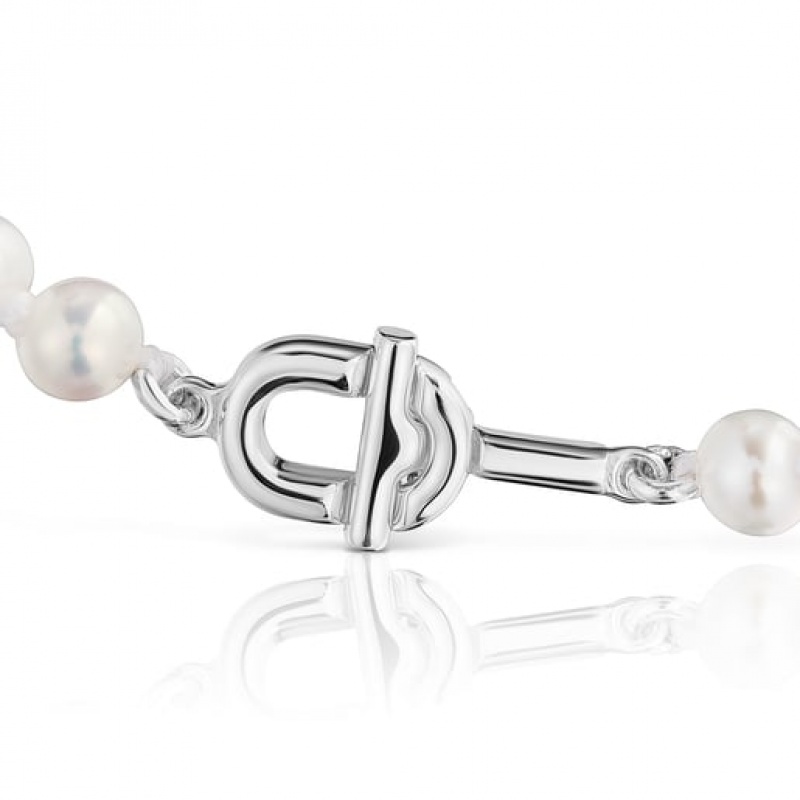 Náramek Tous Cultured Pearls Manifesto Stříbrné | CZ-WXRJLY324