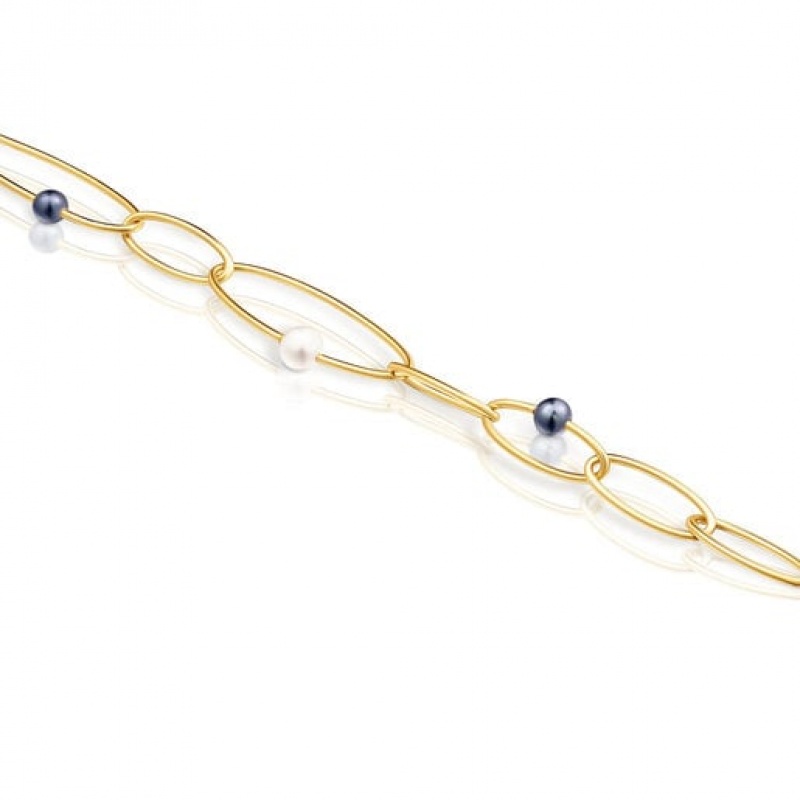 Náramek Tous Elipse With Cultured Pearls Zlaté | CZ-EQIRSN319