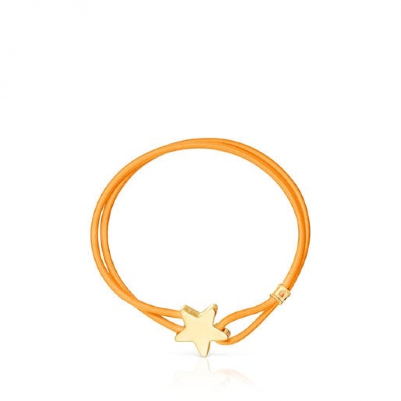 Náramek Tous Orange Elastic With Star Sweet Dolls Oranžové Zlaté | CZ-CWSDEN016