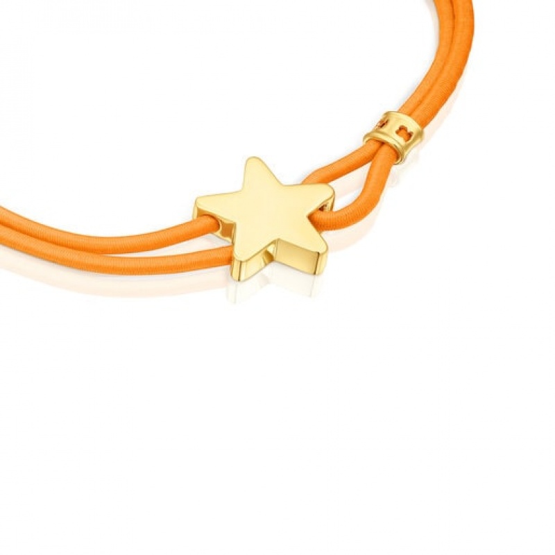 Náramek Tous Orange Elastic With Star Sweet Dolls Oranžové Zlaté | CZ-CWSDEN016