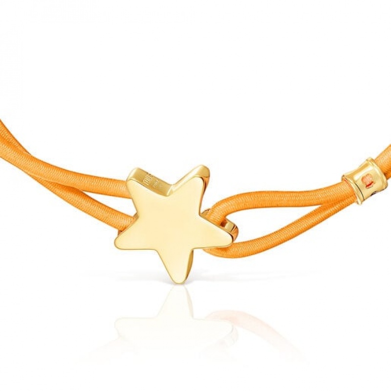 Náramek Tous Orange Elastic With Star Sweet Dolls Oranžové Zlaté | CZ-CWSDEN016