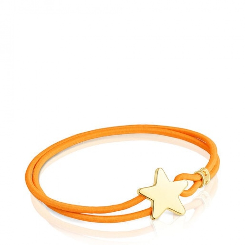 Náramek Tous Orange Elastic With Star Sweet Dolls Oranžové Zlaté | CZ-CWSDEN016