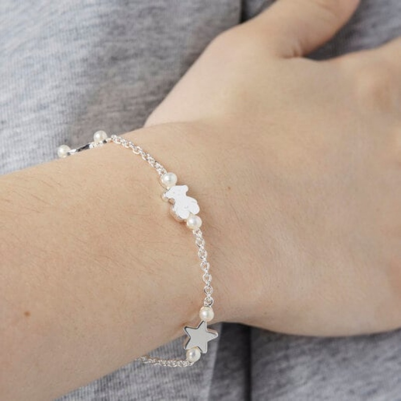 Náramek Tous Pearls 175cm Real Sisy Stříbrné | CZ-LCJBQW519