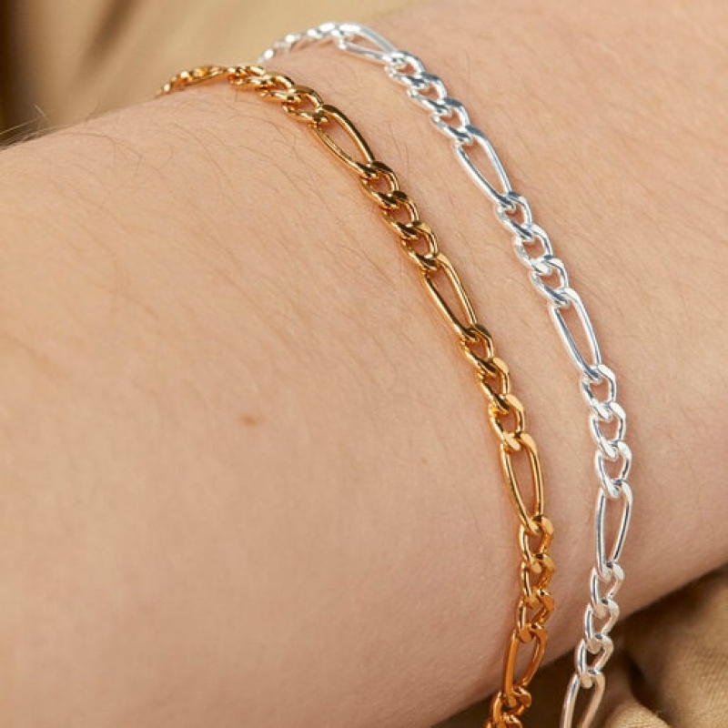 Náramek Tous Two-tone Basics With Curb Chain Zlaté Stříbrné | CZ-KAGTOS150