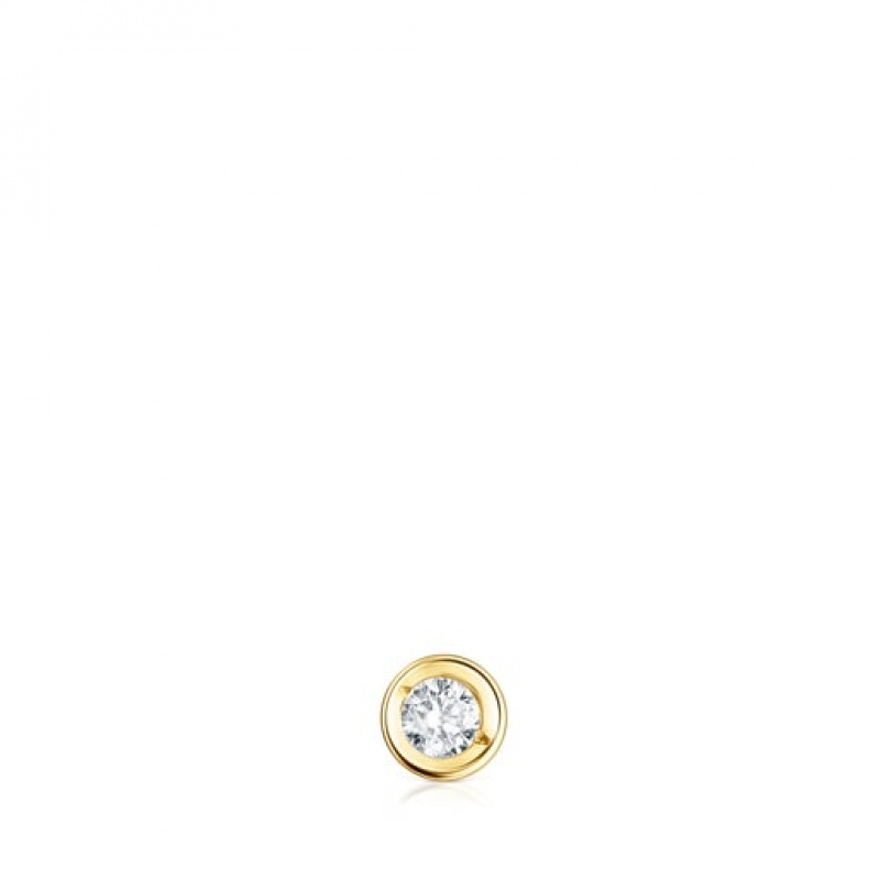 Náušnice Tous Basics Ear With Diamond Zlaté | CZ-DTHJRM839