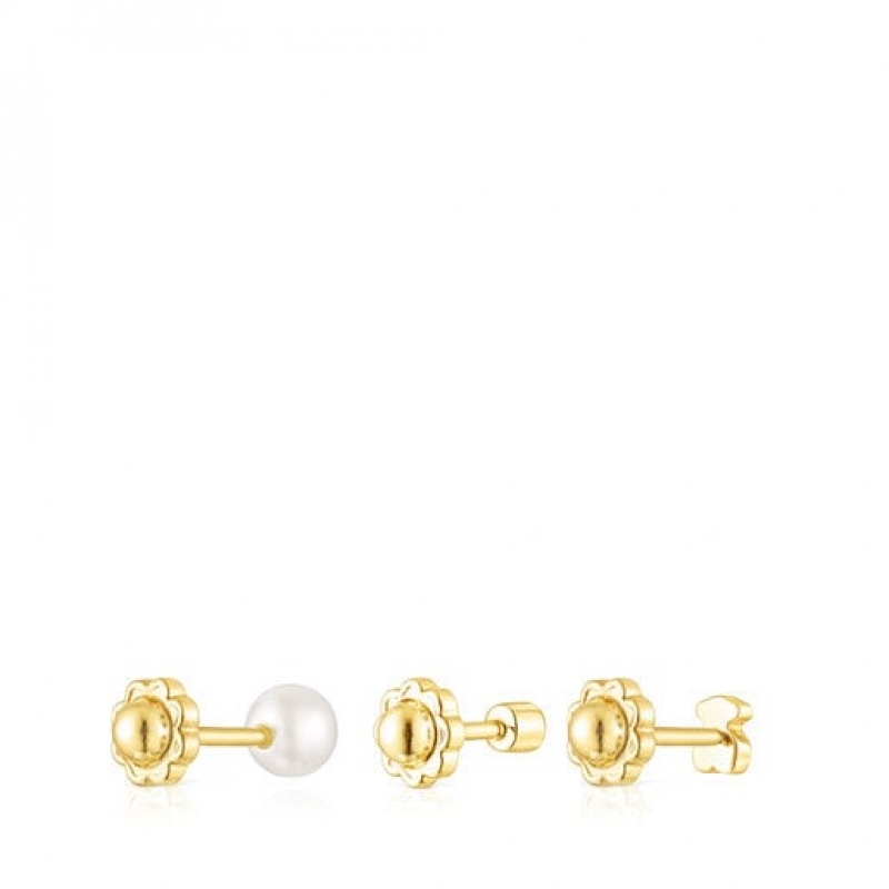 Náušnice Tous Pack Of Pearl Ear With Diamond Pearl Zlaté | CZ-NUKGPD980