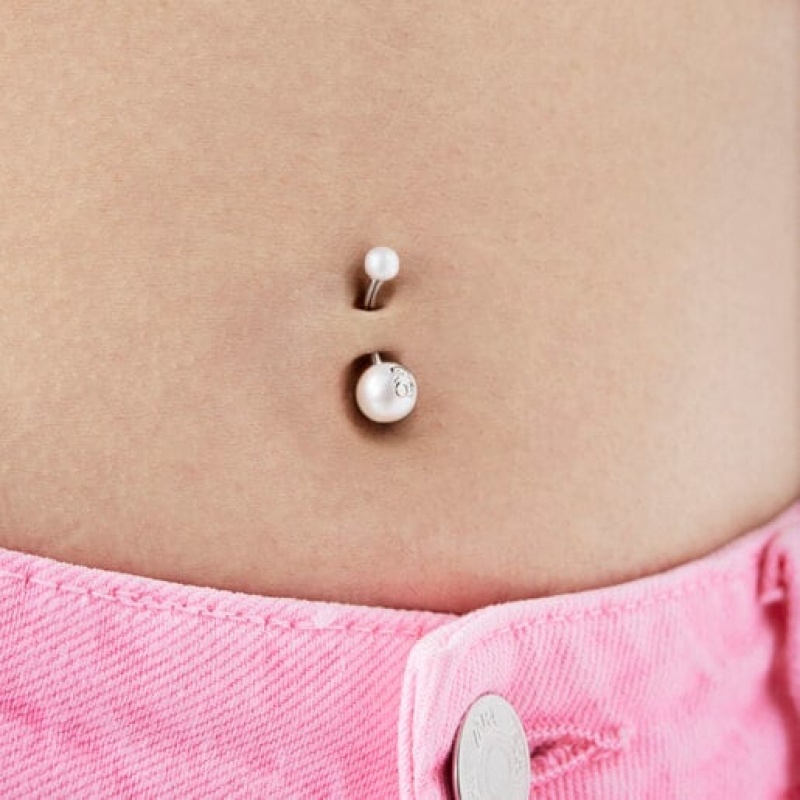 Náušnice Tous Steel Pearl Navel With Pearls Stříbrné | CZ-QJEZLI187