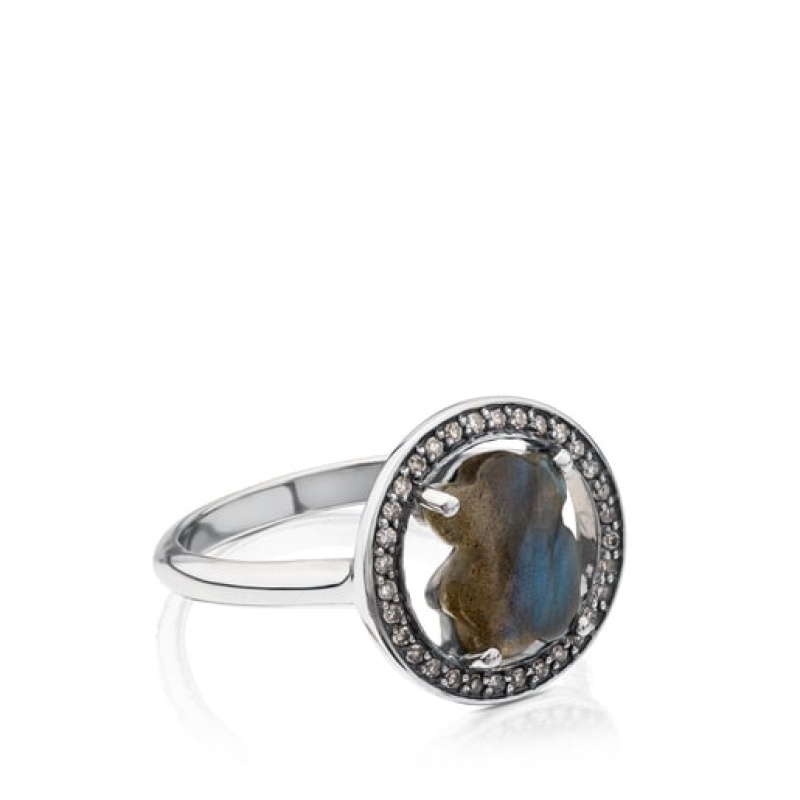 Prsten Tous Camille Oxidized With Labradorite Stříbrné | CZ-SFTLDJ645