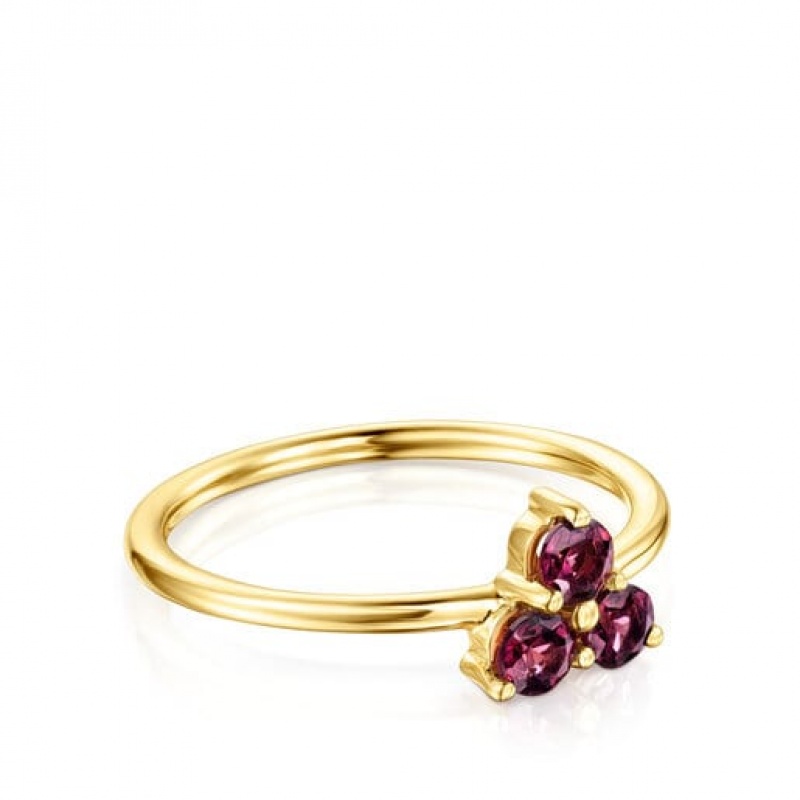 Prsten Tous Luz With Faceted Rhodolites Zlaté | CZ-EUBYMN963