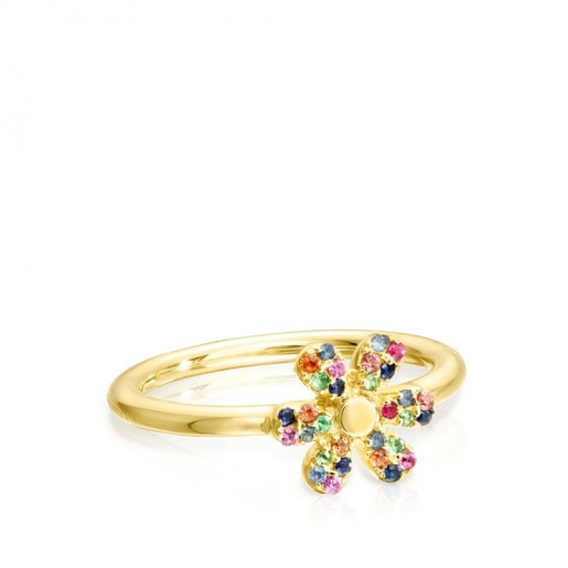 Prsten Tous Real Mix Bloom With Gemstones Zlaté | CZ-LYBVUS012