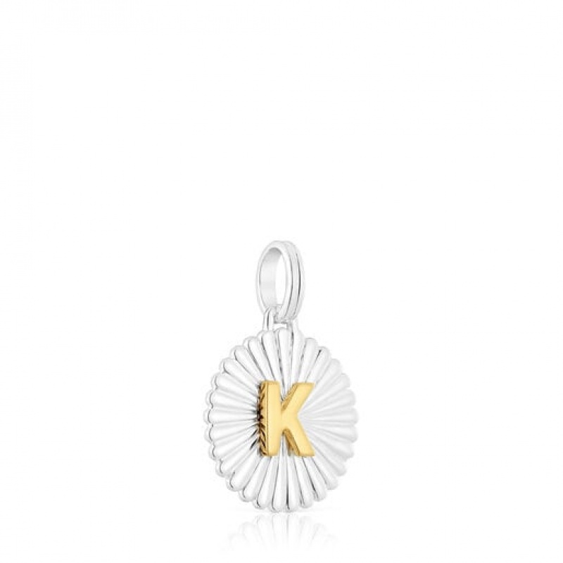 Přívěsky Tous Alphabet Letter K Medallion Stříbrné | CZ-FKDRMN725