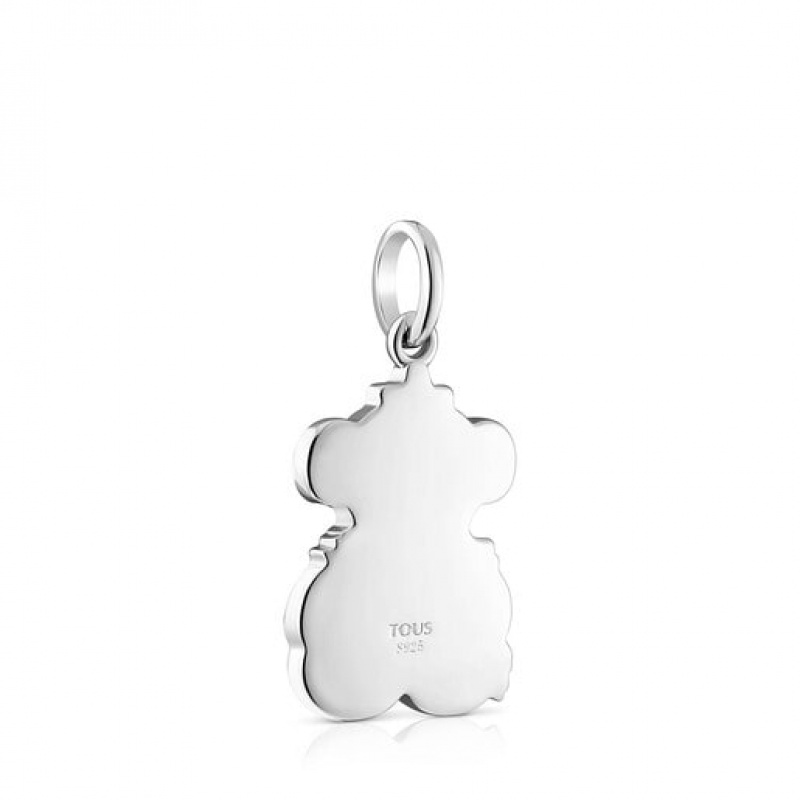 Přívěsky Tous Basics Xmas Tree Bear With Mother-of-pearl Zelene Stříbrné | CZ-LNCHQI072