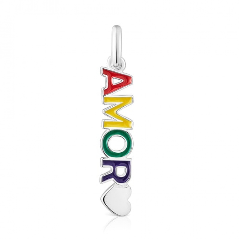 Přívěsky Tous Enamel Pride Amor Stříbrné | CZ-CKRBWD053